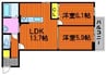 チッタ・デ・雄嶋 2LDKの間取り