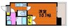 Grand E'terna岡山Ⅲ 1Kの間取り