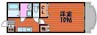 アークハイツ鹿田 1Kの間取り