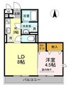 フィールド　ハタ 2Kの間取り