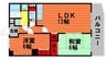 アリベ国富 2LDKの間取り