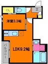 GRANDTIC 西崎 1LDKの間取り