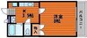 プラージュアン 1Kの間取り