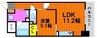 アルファレガロ西古松 1LDKの間取り