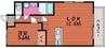 Flats豊成 1LDKの間取り