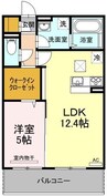 アフレシア浜 1LDKの間取り