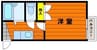 ウッディバード 1Kの間取り