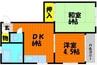 コーポ門田屋敷 2DKの間取り