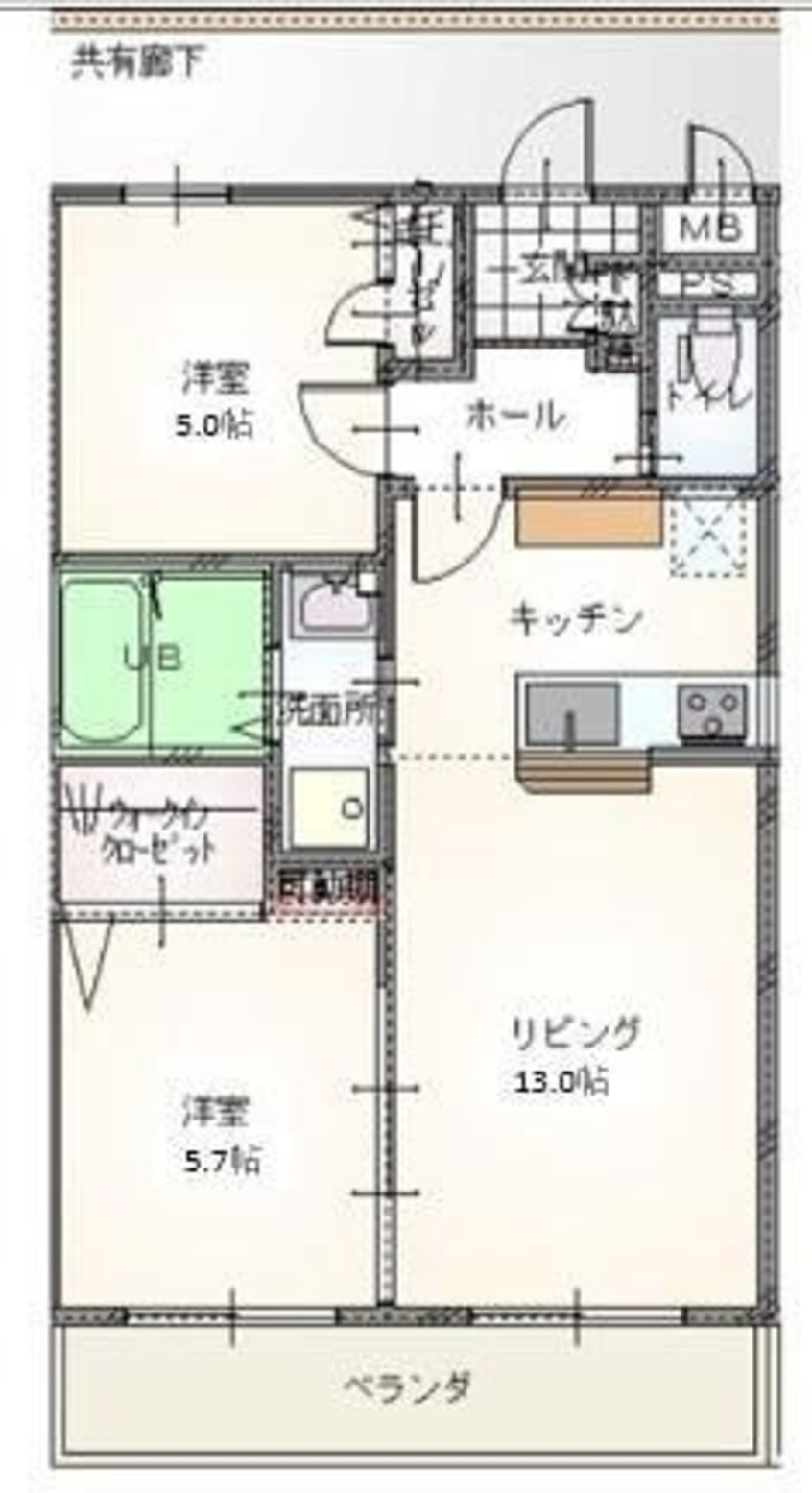 間取図 仮称）岡山平田マンション