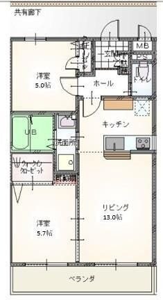 間取り図 仮称）岡山平田マンション