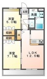 ノーブル　ピュア 2LDKの間取り