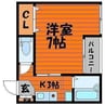 サライ西古松 1Kの間取り