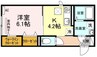 D maison　西崎 1Kの間取り