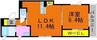 ベレオ田中 1LDKの間取り