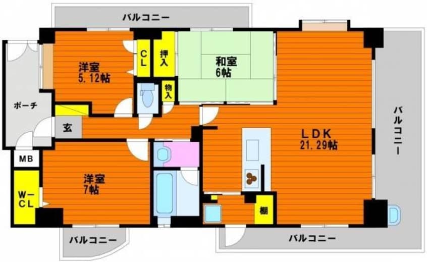 間取図 パークヒルズ門田屋敷
