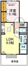 グレイス・レジデ 1LDKの間取り