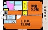 アルファガーデン大元 1LDKの間取り