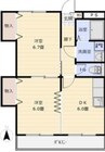 ベルカント辰巳 2DKの間取り