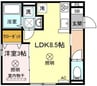 Elpis　Ⅰ　Ⅰ棟 1LDKの間取り
