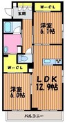 ヴィラ　シャテーニュ 2LDKの間取り