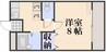 ファンテイル青江 1Kの間取り