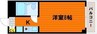 チュリス幸町 1Kの間取り