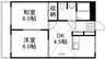 カサベルデ東山 2DKの間取り