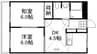 カサベルデ東山 2DKの間取り