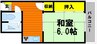 チサンマンション岡山 1DKの間取り