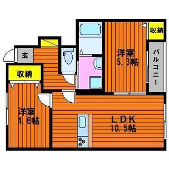 間取図 リバーサイド東畦　A棟