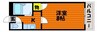 リバージュ浜 1Kの間取り