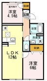 パレーシャル爽 2LDKの間取り