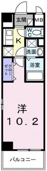 シティー柳町 1Kの間取り