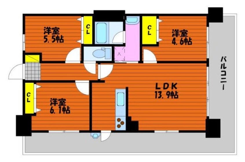 間取図 アルファステイツ西川緑道公園