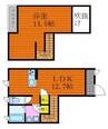リピネＢ棟 1LDKの間取り
