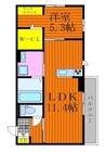 Fフォレスト 1LDKの間取り