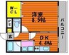 ハートフル医大南 1DKの間取り