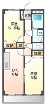 ＢＥＬＬ　ＣＲＥＳＴⅡ 2DKの間取り
