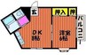 グリンベルⅡ 1DKの間取り