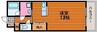 ラフィネ西之町 1Rの間取り
