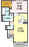 La・Maison　C棟 1LDKの間取り