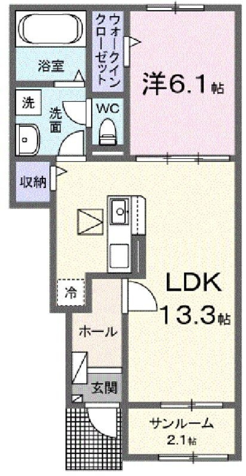 間取図 クレール六番館