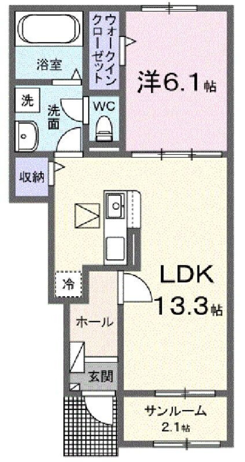 間取図 クレール六番館