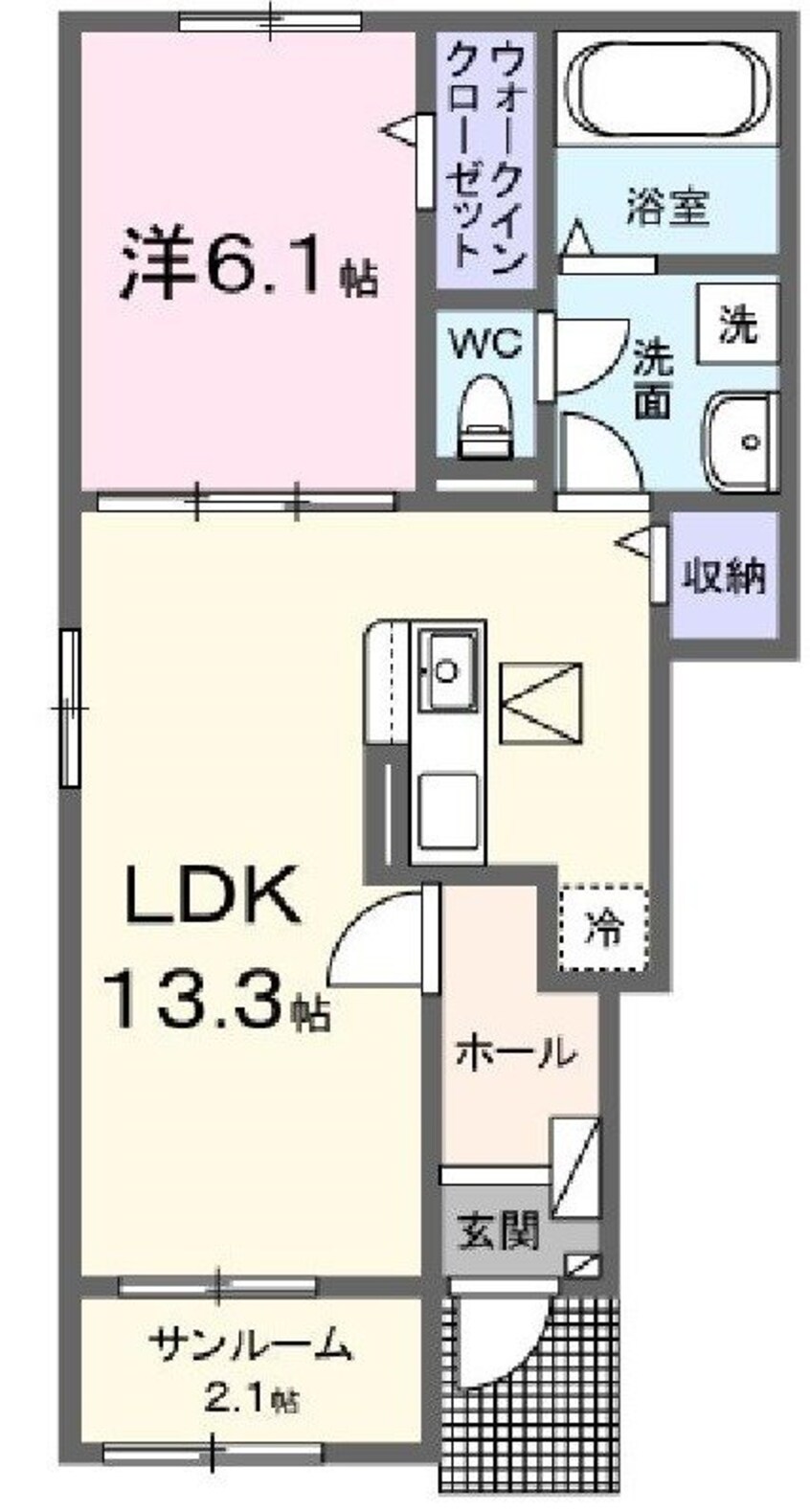 間取図 クレール六番館