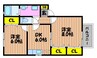 グリシーヌＢ 2DKの間取り
