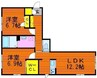エストガーデン青江 2LDKの間取り