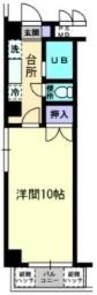 エクセレント大供 1Kの間取り