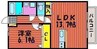 ウッディバード　A棟 1LDKの間取り