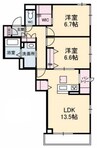 グレースセゾン　樹 2LDKの間取り