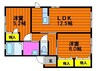 フレベールメゾン　Ｋ棟 2LDKの間取り